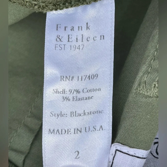 FRANK & EILEEN
BLACKSTONE UTILITY PANT IN ARMY GREEN 2 - Picture 13 of 14